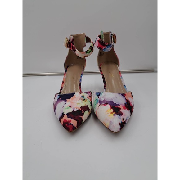 Dream Pairs Floral pointed toe Low Heel Buckle Ankle Strap Dress Pump Shoes 8.5 - Picture 5 of 8